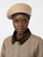 Wool Felt Beret for Women - Camel - Max Mara KSA