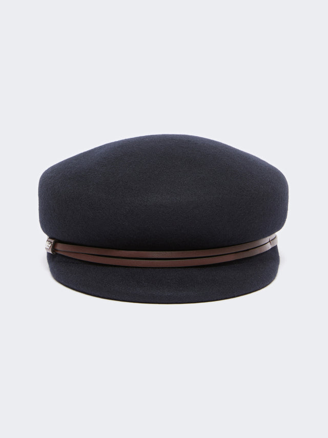 Wool Felt Baker Boy Hat for Women - Ultramarine - Max Mara KSA