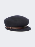 Wool Felt Baker Boy Hat for Women - Ultramarine - Max Mara KSA