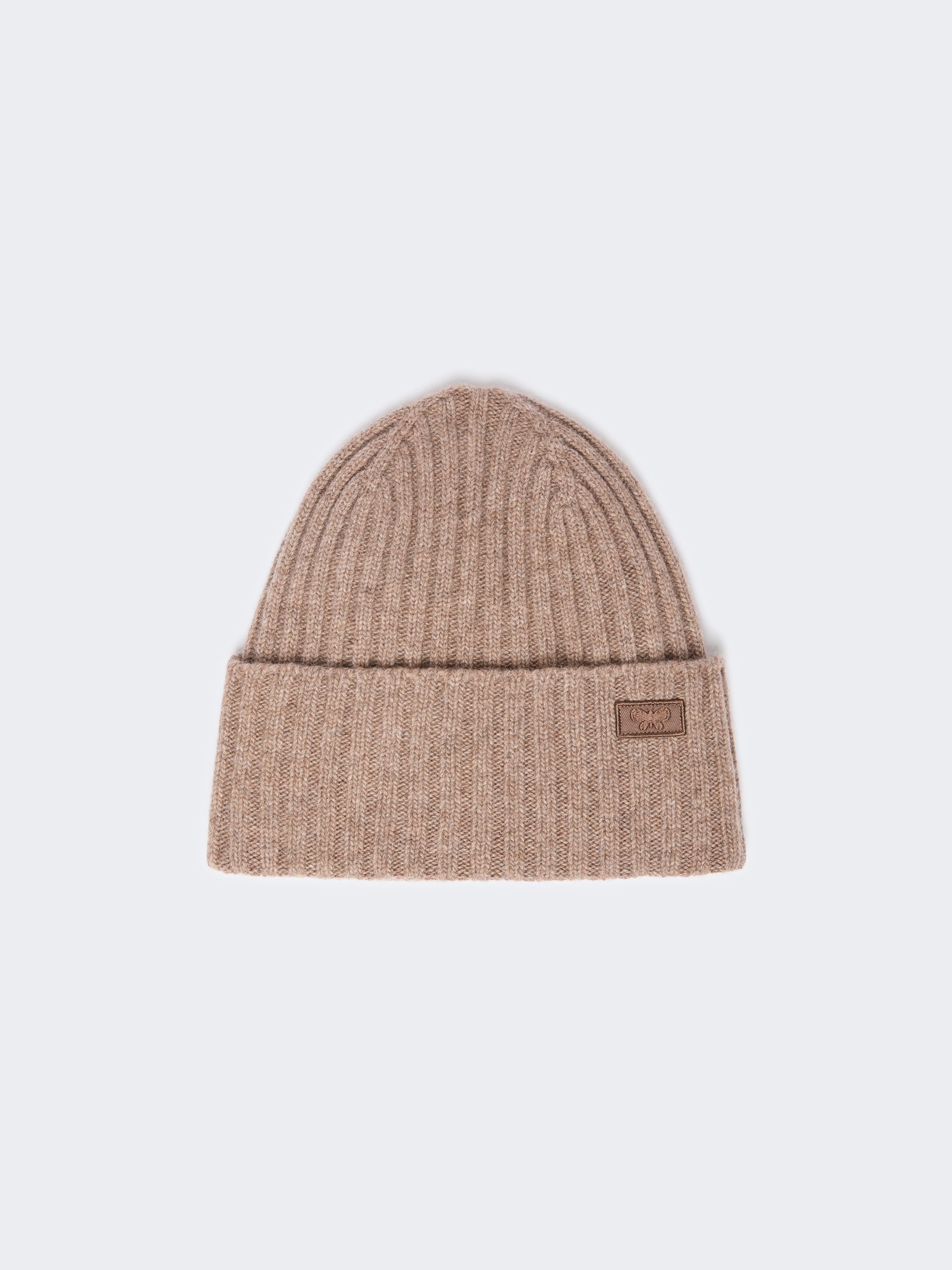 Ribbed Wool Beanie for Women - Turtledove - Max Mara KSA