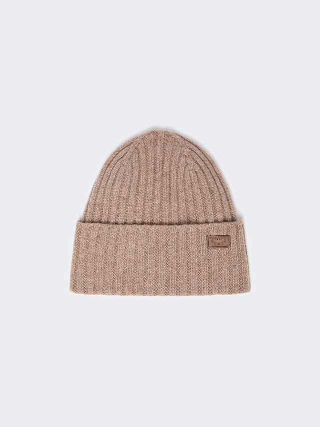 Ribbed Wool Beanie for Women - Turtledove - Max Mara KSA