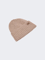 Ribbed Wool Beanie for Women - Turtledove - Max Mara KSA