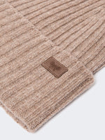Ribbed Wool Beanie for Women - Turtledove - Max Mara KSA