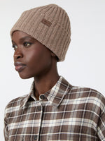 Ribbed Wool Beanie for Women - Turtledove - Max Mara KSA