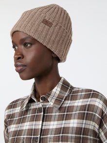 Ribbed Wool Beanie for Women - Turtledove - Max Mara KSA