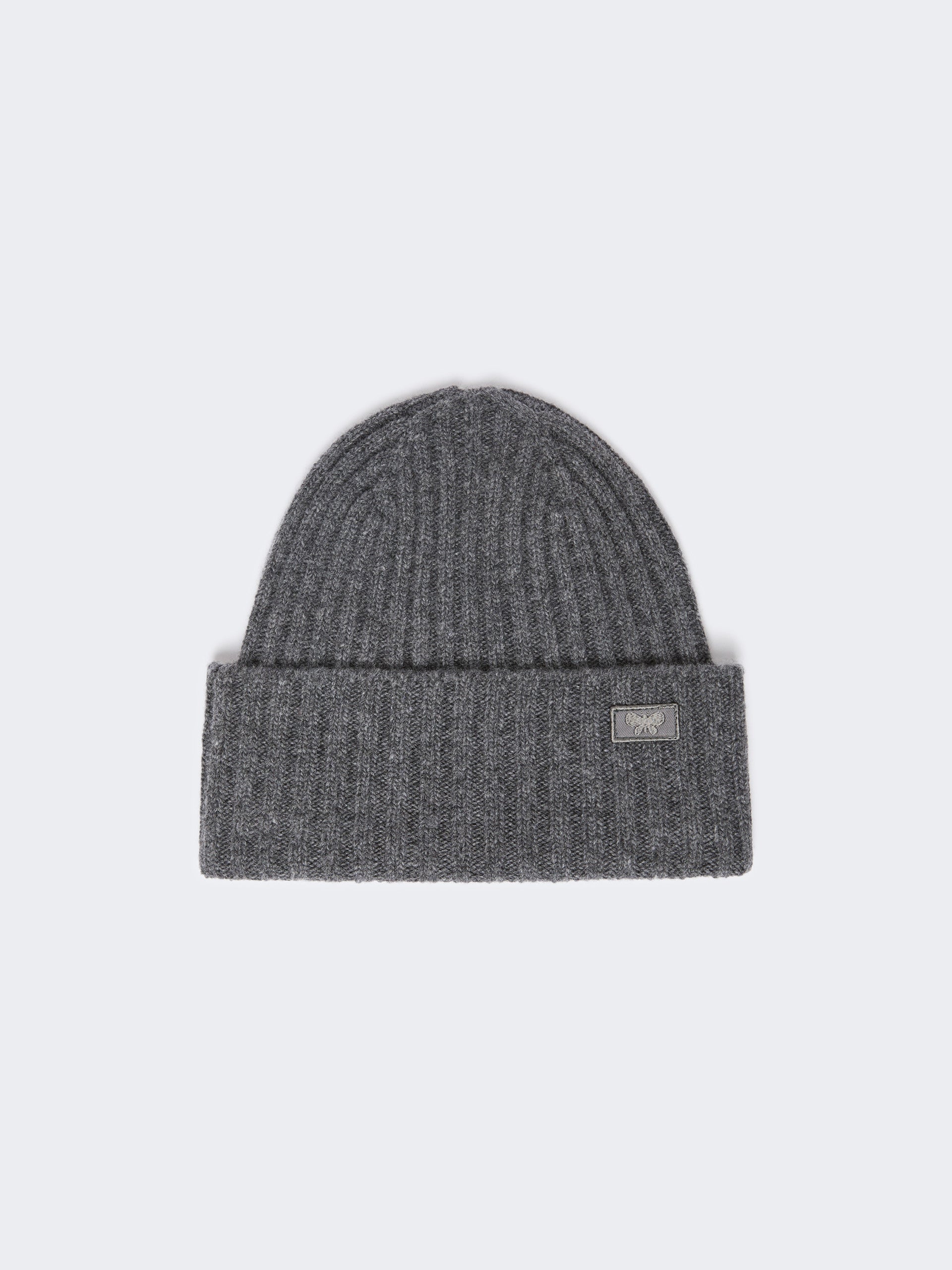 Ribbed Wool Beanie for Women - Dark Grey - Max Mara KSA