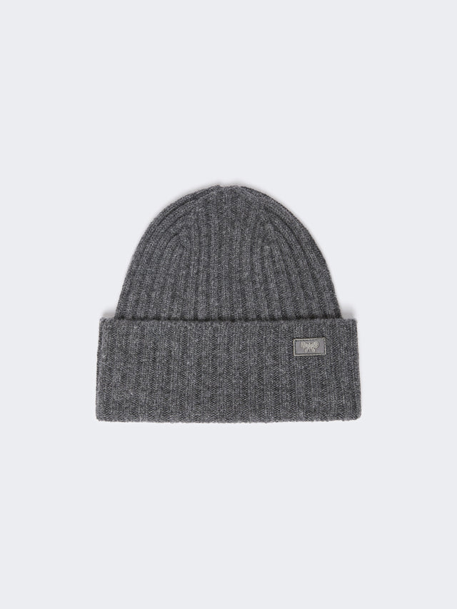 Ribbed Wool Beanie for Women - Dark Grey - Max Mara KSA