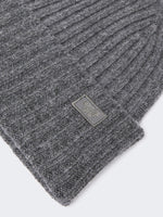 Ribbed Wool Beanie for Women - Dark Grey - Max Mara KSA