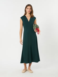 Long Interlock Jersey Dress for Women - Green - Max Mara KSA