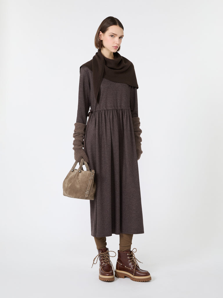 max mara فستان طويل من الجيرسيه بنمط جاكار