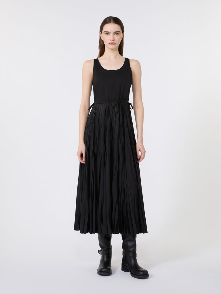 max mara jersey dress with a plissé-pleated skirt