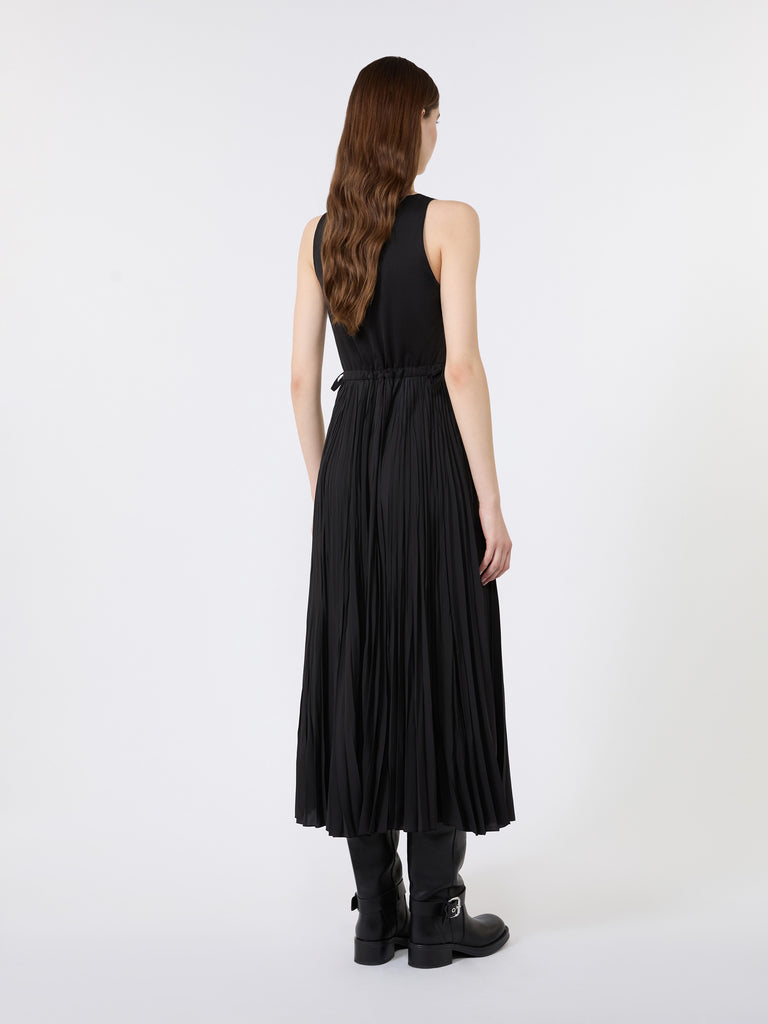 max mara jersey dress with a plissé-pleated skirt