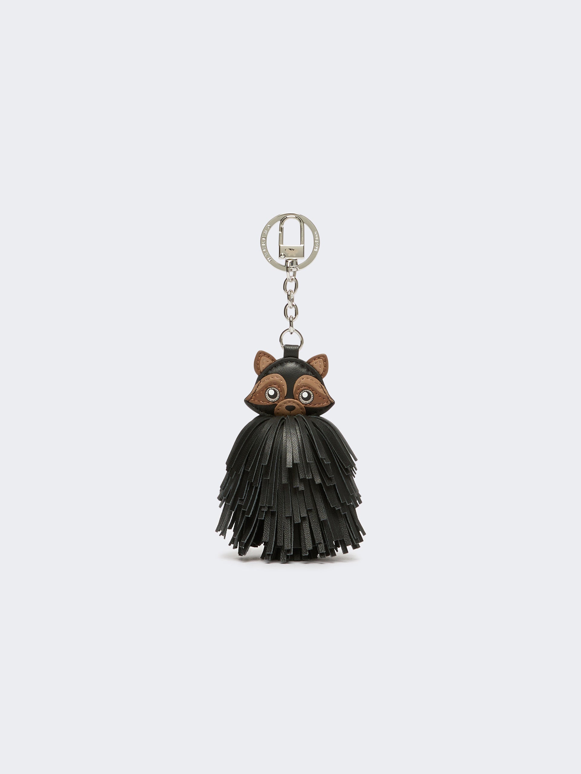 Nappa Leather Keyring With Fringes for Women - Medium Grey - Max Mara KSA