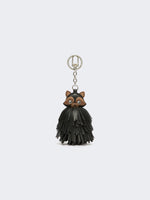 Nappa Leather Keyring With Fringes for Women - Medium Grey - Max Mara KSA