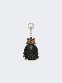 Nappa Leather Keyring With Fringes for Women - Medium Grey - Max Mara KSA