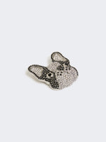 Metal Brooch With Rhinestones for Women - Black - Max Mara KSA