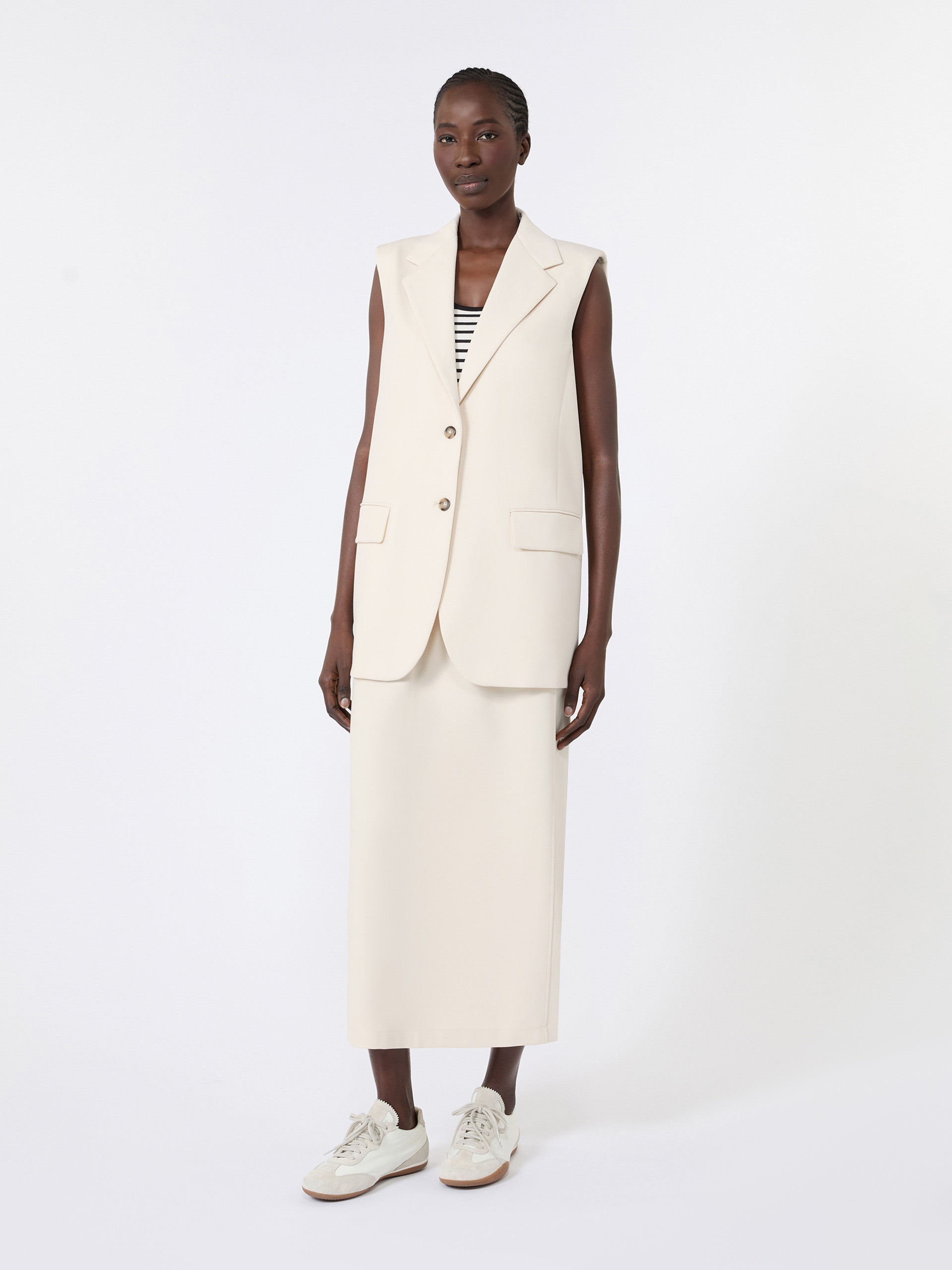 Milano-Knit Jersey Skirt for Women - Ivory - Max Mara KSA
