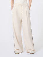 Wide-Fit Milano-Knit Jersey Trousers for Women - Ivory - Max Mara KSA