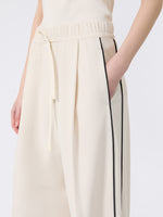 Wide-Fit Milano-Knit Jersey Trousers for Women - Ivory - Max Mara KSA