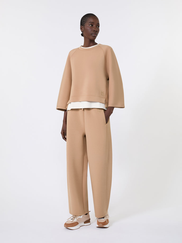 max mara scuba jersey barrel-leg trousers