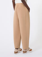 Scuba Jersey Barrel-Leg Trousers for Women - Tobacco - Max Mara KSA