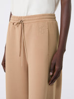 Scuba Jersey Barrel-Leg Trousers for Women - Tobacco - Max Mara KSA