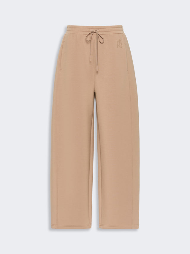 Scuba Jersey Barrel-Leg Trousers for Women - Tobacco - Max Mara KSA