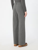 Micro Jacquard Jersey Trousers for Women - Light Grey - Max Mara KSA