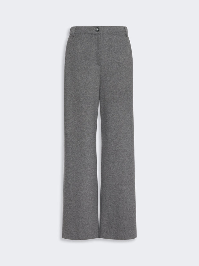 Micro Jacquard Jersey Trousers for Women - Light Grey - Max Mara KSA