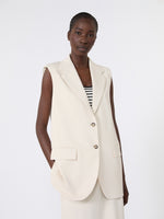 Milano-Knit Jersey Gilet for Women - Ivory - Max Mara KSA