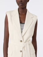 Milano-Knit Jersey Gilet for Women - Ivory - Max Mara KSA