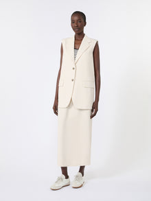 Milano-Knit Jersey Gilet for Women - Ivory - Max Mara KSA