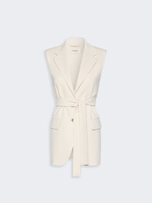 Milano-Knit Jersey Gilet for Women - Ivory - Max Mara KSA