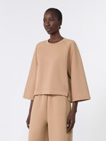 Boxy Sweatshirt In Scuba Jersey for Women - Tobacco - Max Mara KSA