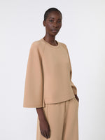 Boxy Sweatshirt In Scuba Jersey for Women - Tobacco - Max Mara KSA