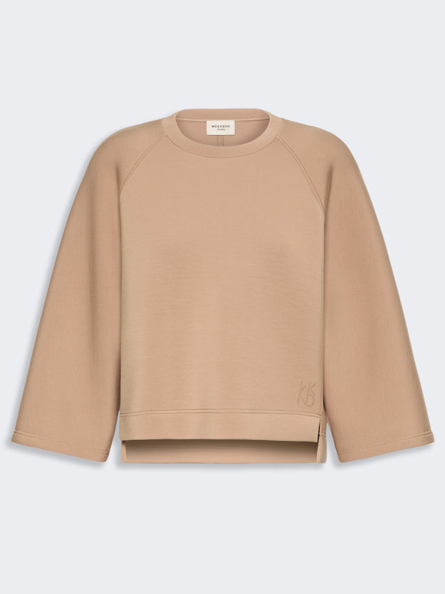 Boxy Sweatshirt In Scuba Jersey for Women - Tobacco - Max Mara KSA