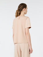 Satin Crew-Neck T-Shirt for Women - Pink - Max Mara KSA