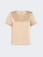 Satin Crew-Neck T-Shirt for Women - Pink - Max Mara KSA