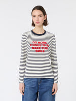 Regular Fit Stretch Jersey T-Shirt for Women - Navy - Max Mara KSA
