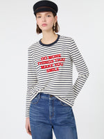 Regular Fit Stretch Jersey T-Shirt for Women - Navy - Max Mara KSA