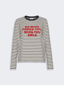 Regular Fit Stretch Jersey T-Shirt for Women - Navy - Max Mara KSA
