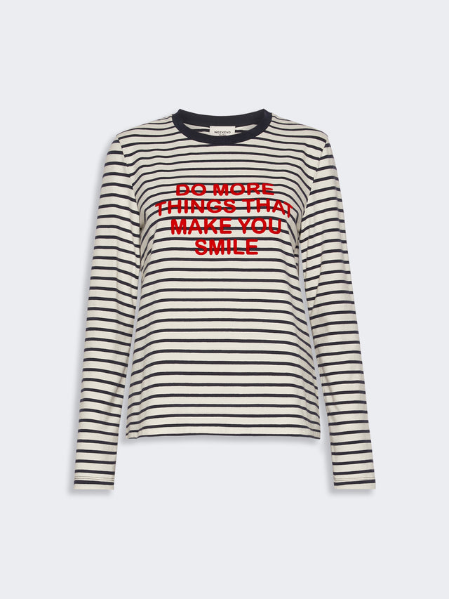 Regular Fit Stretch Jersey T-Shirt for Women - Navy - Max Mara KSA