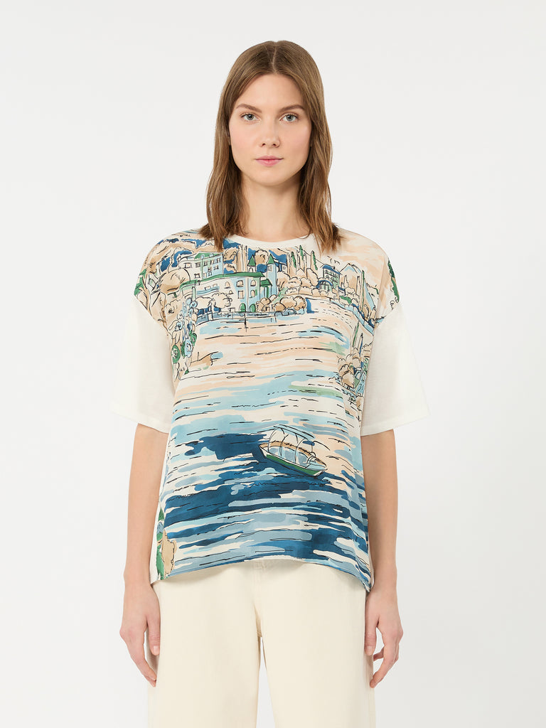 max mara jersey and printed silk t-shirt