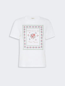 Cotton Print T-Shirt for Women - White - Max Mara KSA