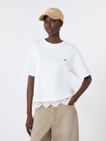 Boxy-Fit Cotton T-Shirt for Women - White - Max Mara KSA