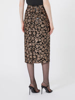 Sequinned And Embroidered Tulle Pencil Skirt for Women - Bronze - Max Mara KSA