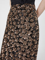 Sequinned And Embroidered Tulle Pencil Skirt for Women - Bronze - Max Mara KSA