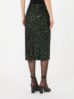 Sequinned And Embroidered Tulle Pencil Skirt for Women - Green - Max Mara KSA