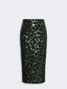 Sequinned And Embroidered Tulle Pencil Skirt for Women - Green - Max Mara KSA