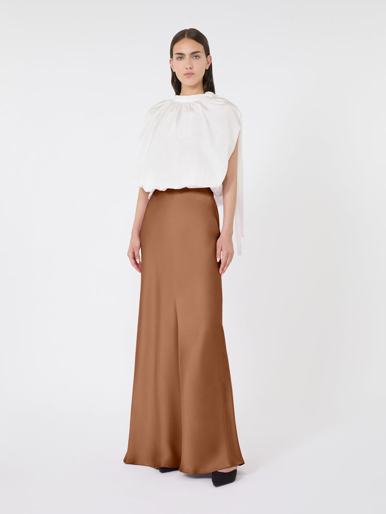 Flowing envers satin skirt